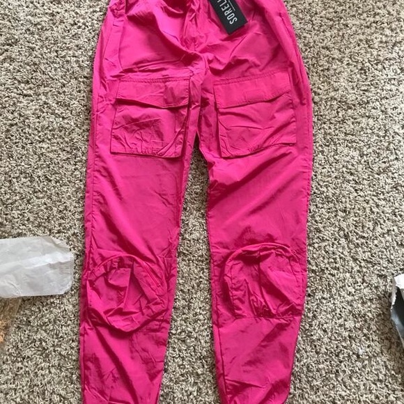 Brand New Boutique Sorella Pink Parachute Track Pants - Picture 5 of 5
